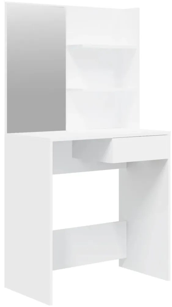 Fehér fésülködőasztal tükörrel 74,5 x 40 x 141 cm