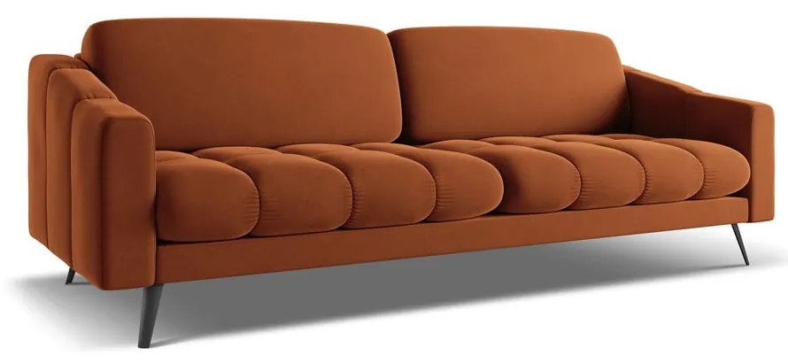 Narancssárga bársony kanapé 238 cm Nalu – Makamii