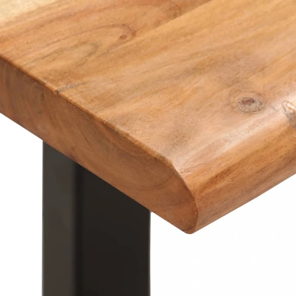 tömör akácfa és acél természetes szélű pad 110 cm