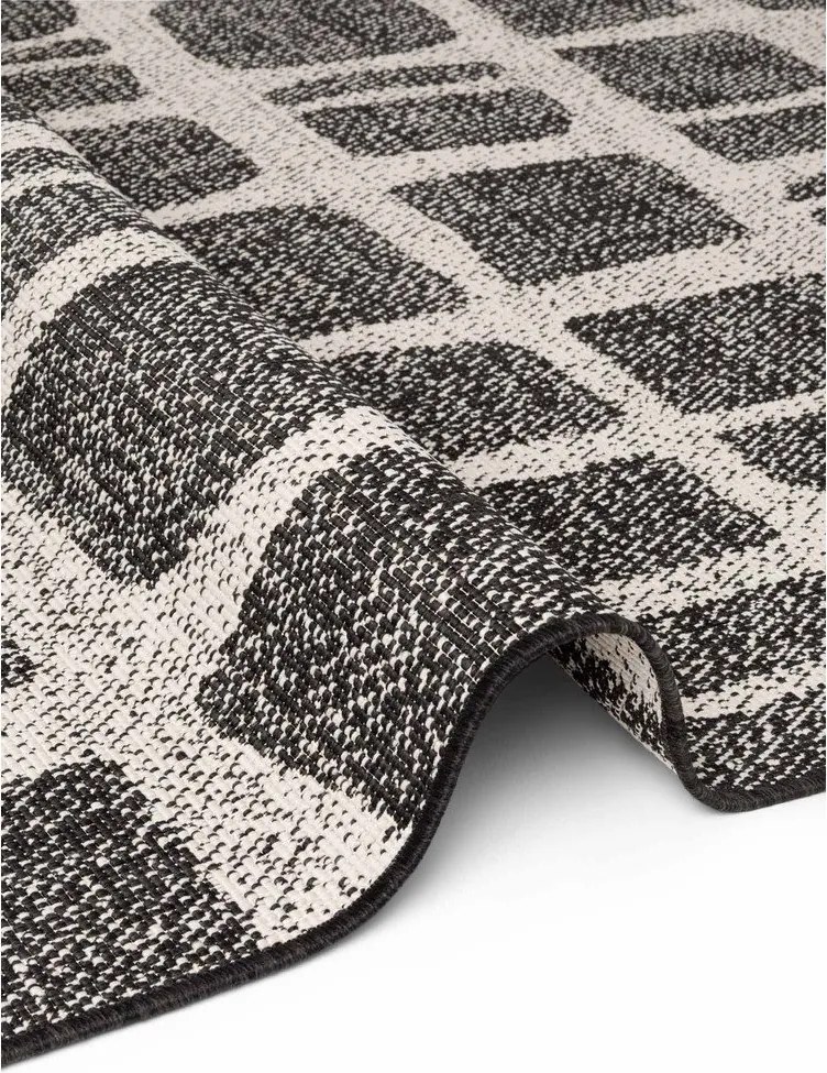 Fekete-krémszínű kültéri-beltéri szőnyeg 160x230 cm Haringey Ruskin – Ted Baker