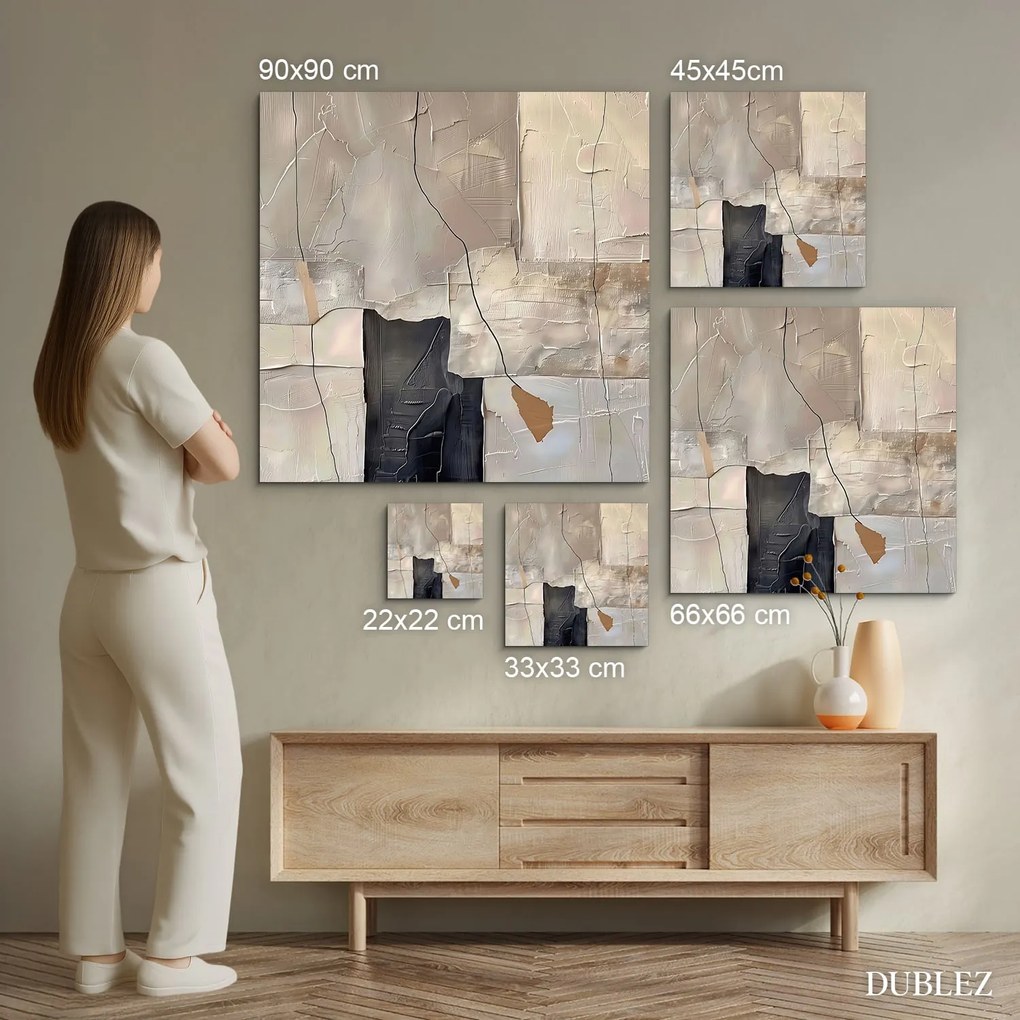 DUBLEZ | Absztrakt kép semleges színekben - Elegant | Prémium UV nyomtatás