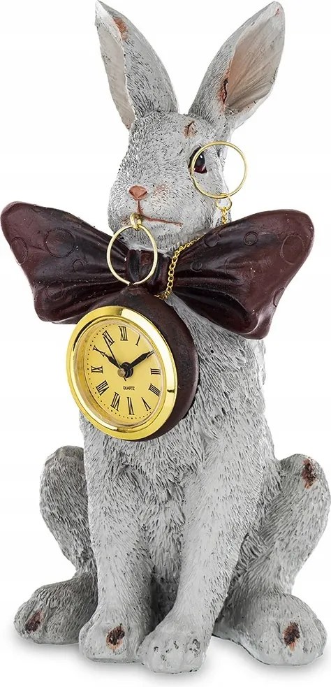 Nyuszi Figura Óra És Légy 25 Szürke Barna Húsvéti Masni