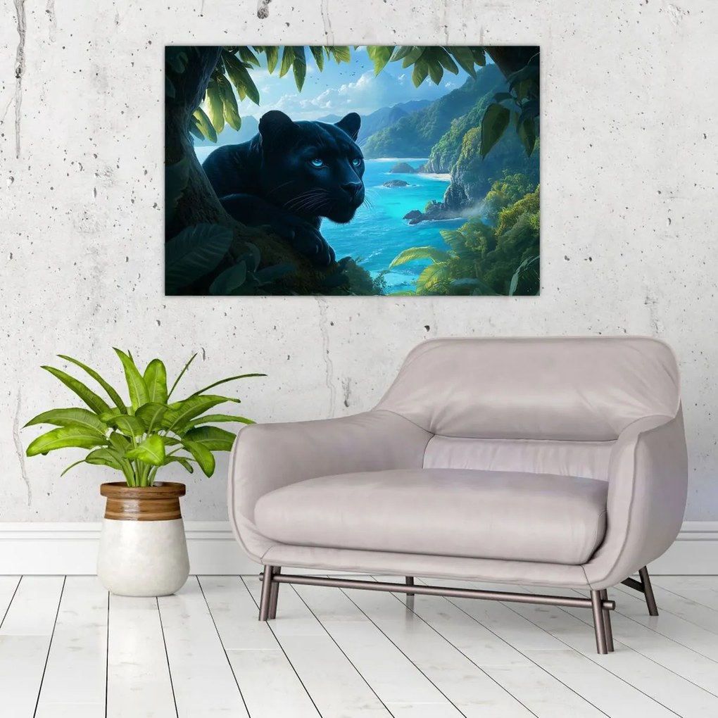 Kép - Fekete párduc a dzsungelben (90x60 cm)