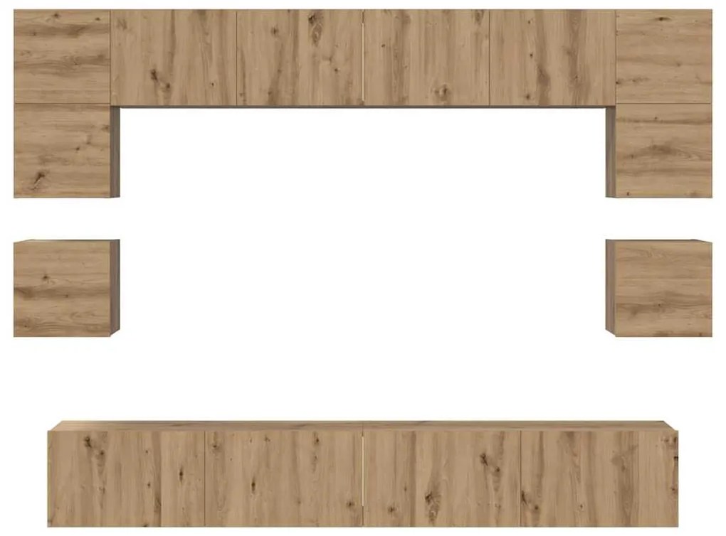 TV szekrény garnitúra 8 pcs kézműves tölgy 100 x 30 x 30 cm