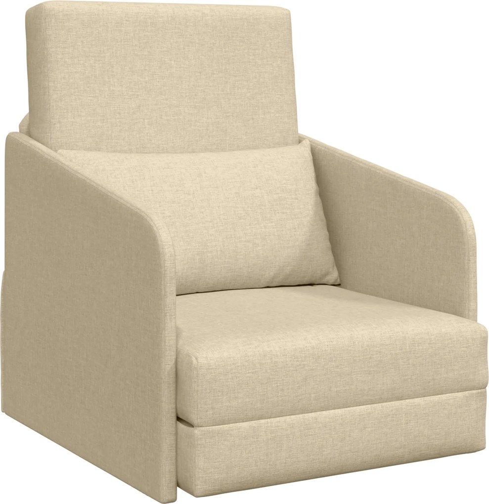 vidaXL Kanapéágy 60cm Krém szövet