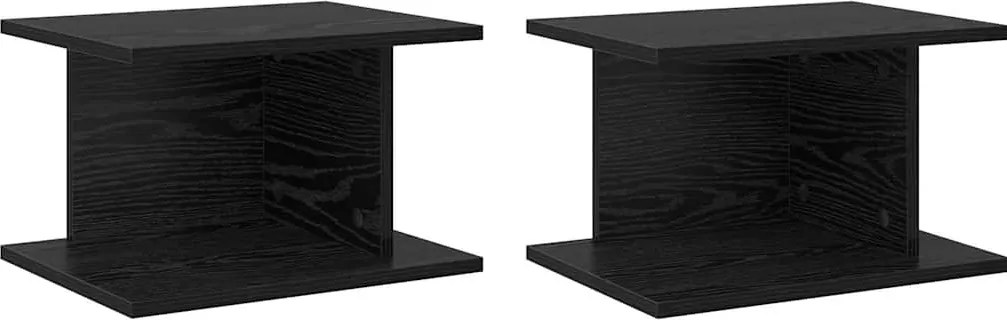 vidaXL Éjjeli asztal 2 pcs Fekete tölgy 40 x 30 x 25 cm Faanyag