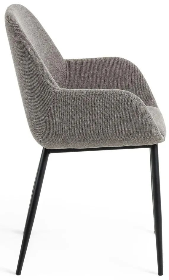 Szürke kárpitozott étkezőfotel Konna – Kave Home