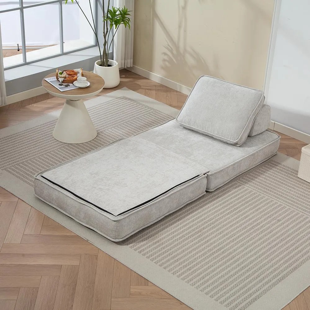 CALMERO kinyitható, multifunkciós kanapé – világosszürke