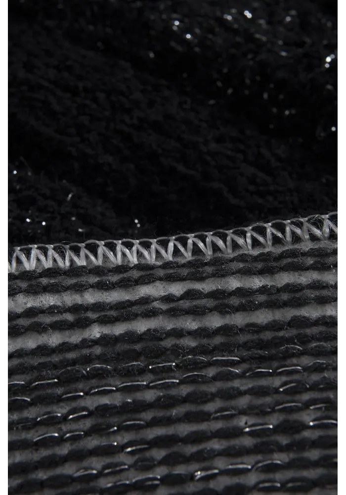 Fekete fürdőszobai kilépő szett 3 db-os 100x60 cm Wave – Foutastic
