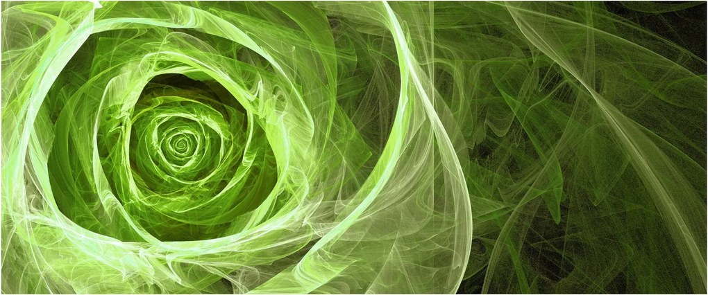 Kép - Absztrakt rózsa zöld (120x50 cm)