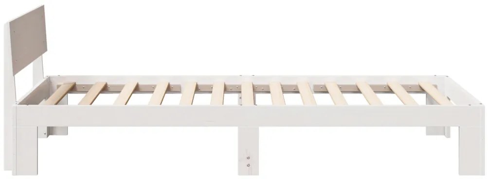 Ágykeret fejtámlával Fehér 80x200 cm Tömör fenyőfa