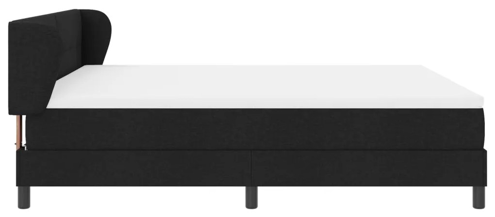 Boxspring Ágy Mattal Fekete 180x200 cm Szövet
