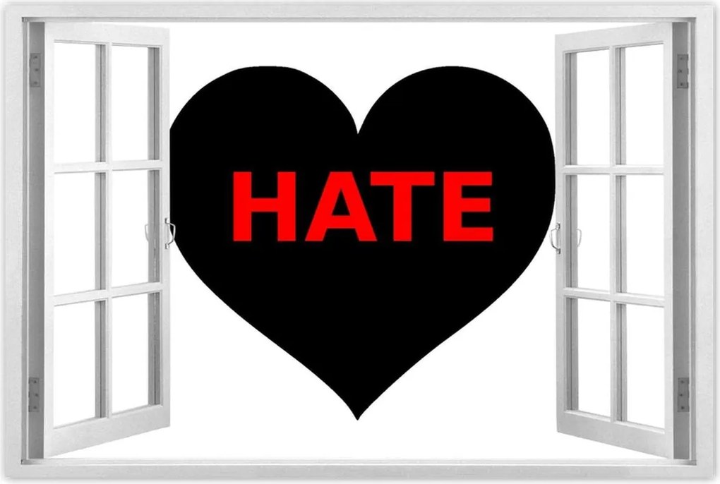 Poszterek 90x60 Fekete szív Hate