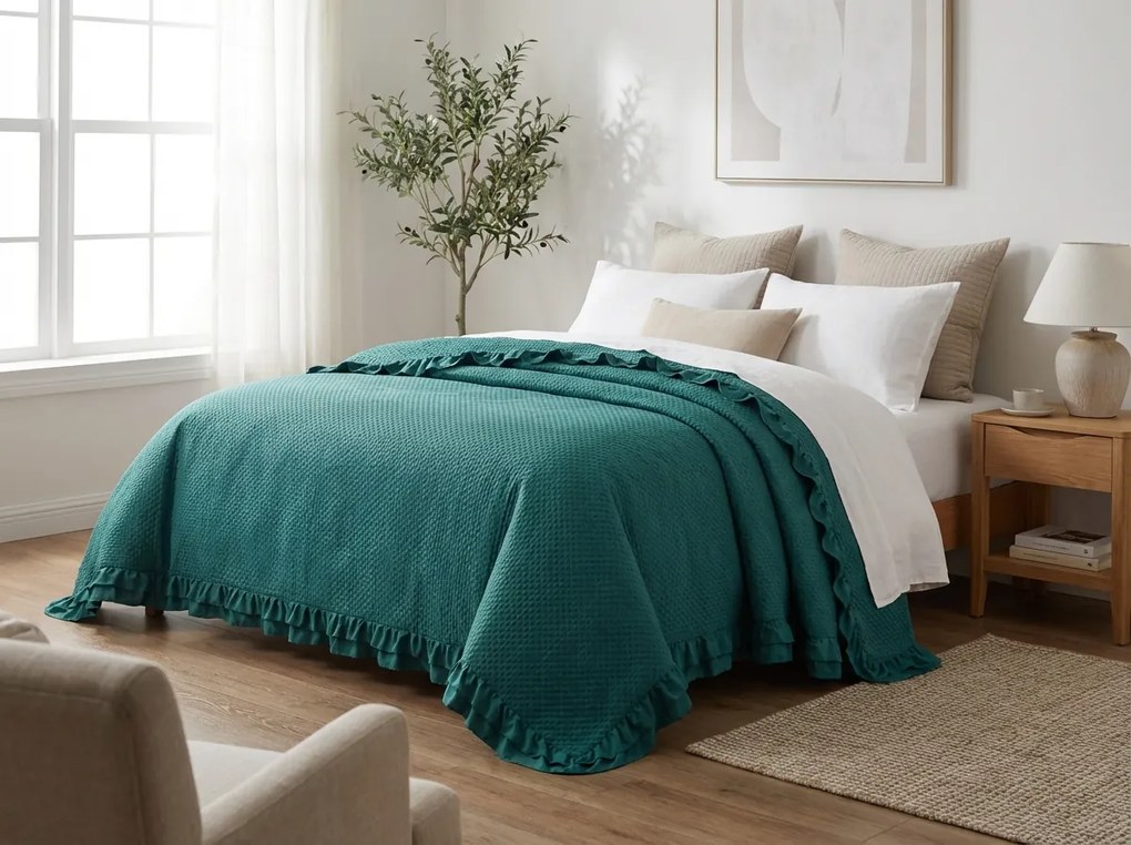 Ágytakaró MONTEGO, petrolkék Méret: 220 x 240 cm