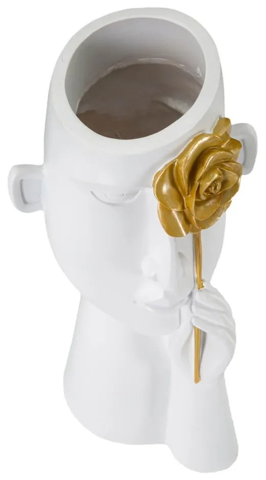 Fehér poligyanta váza 27 cm Fiore – Mauro Ferretti