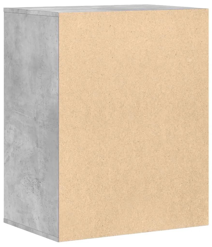 betonszürke szerelt fa fiókos sarokszekrény 60 x 41 x 76 cm