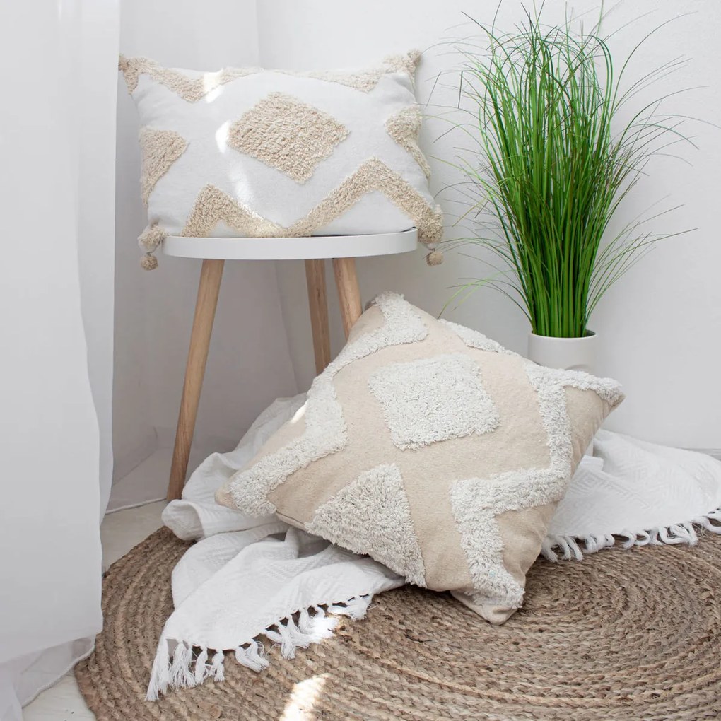 Goldea dekoratív párna boho 30x50 cm - zig - zag mintás világos alapon 30 x 50 cm