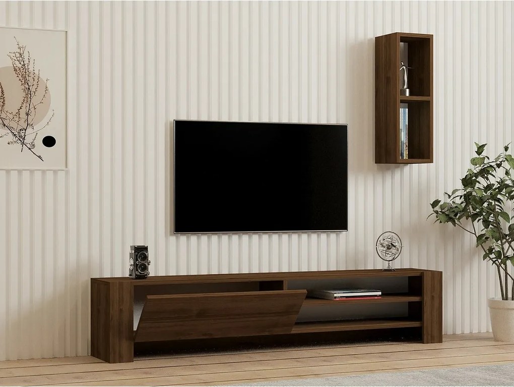 TV-asztal polccal Naz Walnut