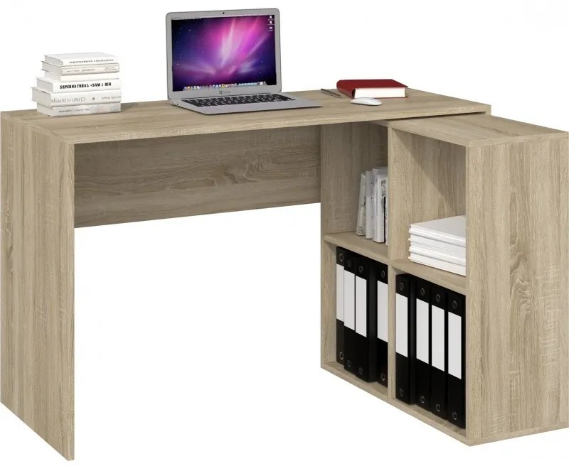 Odell Plus 2X2 polcos íróasztal, 120x76x50 cm, sonoma