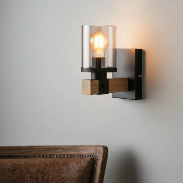 Brilagi - VISTA fali lámpa 1xE27/60W/230V tölgy