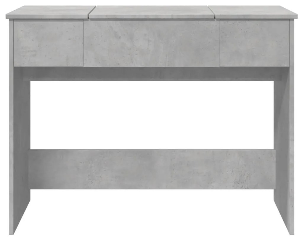 betonszürke fésülködőasztal tükörrel 100x45x76 cm