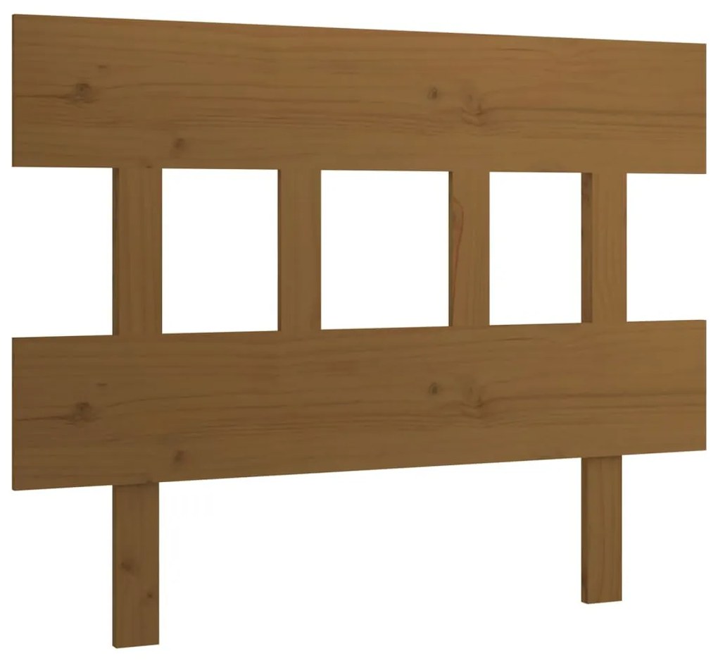 mézbarna tömör fenyőfa ágyfejtámla 93,5x3x81 cm