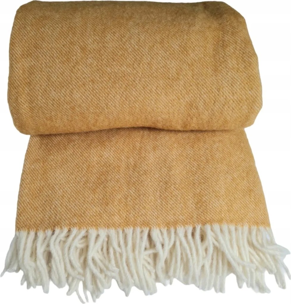 Gyapjú takaró rojtokkal 150x200 Diagonal új-zélandi mézes gyapjú