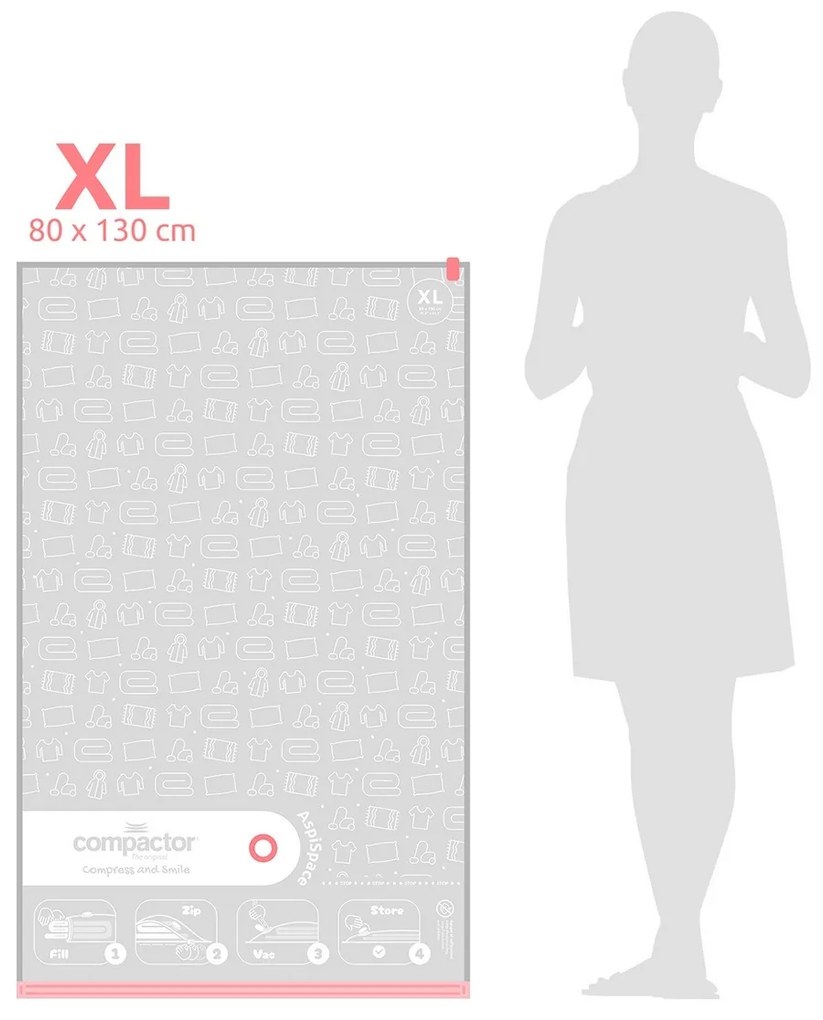 Aspispace XL vákuumtároló zsákkészlet 6 db, 140 l,80 x 130 cm, 140 l, 80 x 130 cm, 6 db