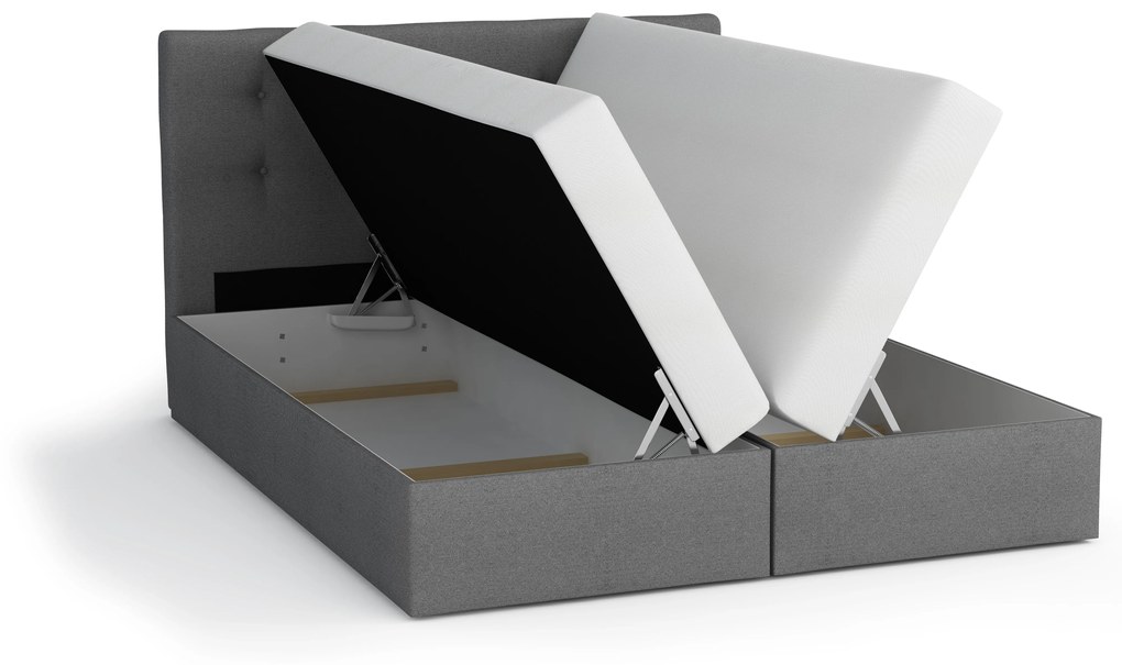 Franciaágy Boxspring 160 cm Flu (világos rózsaszín) (matraccal és tárolóhellyel). 1046551