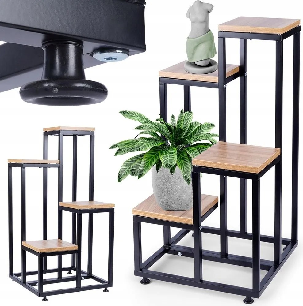 Virágágyás Fém 4 szintes emeletes virágtartó állvány növények virágok