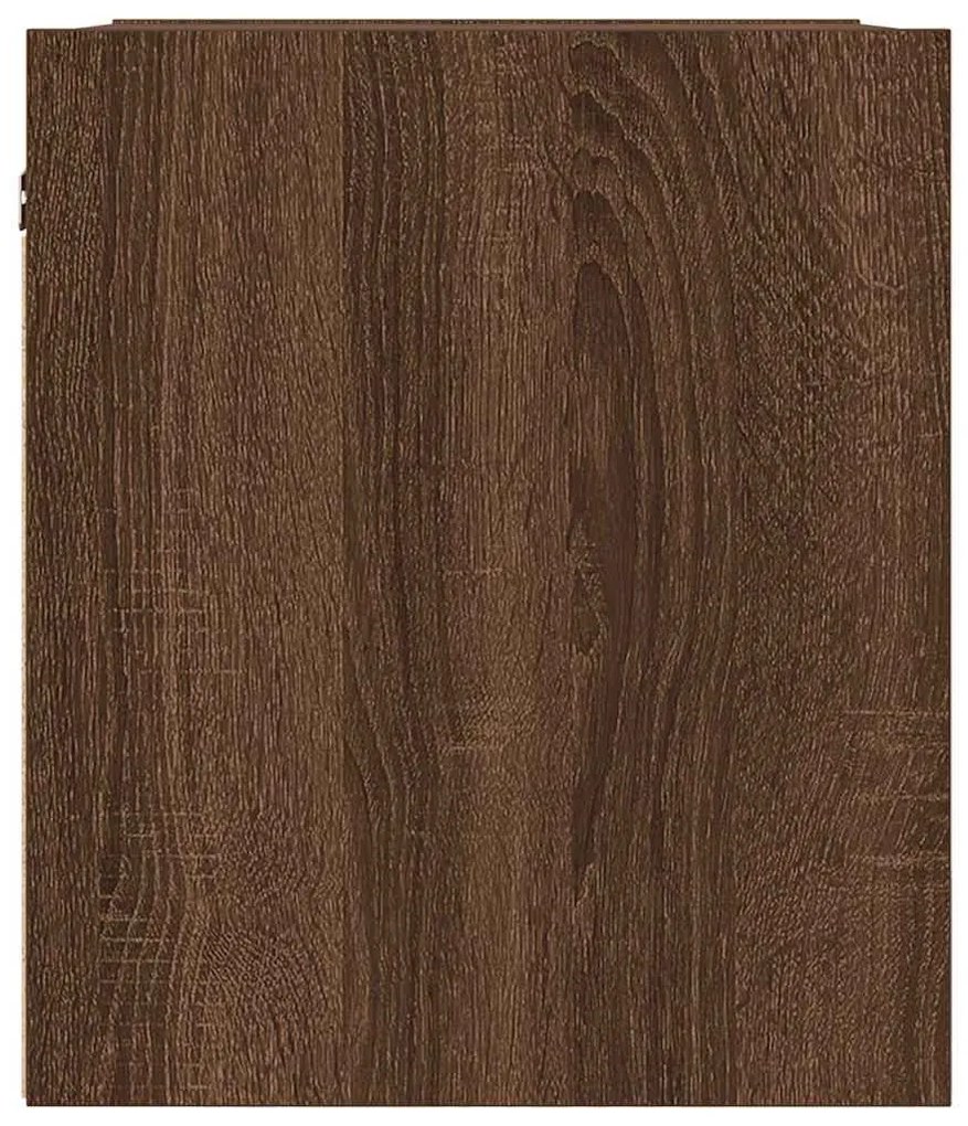 2 db barna tölgy falra szerelhető éjjeliszekrény 38x34x40 cm