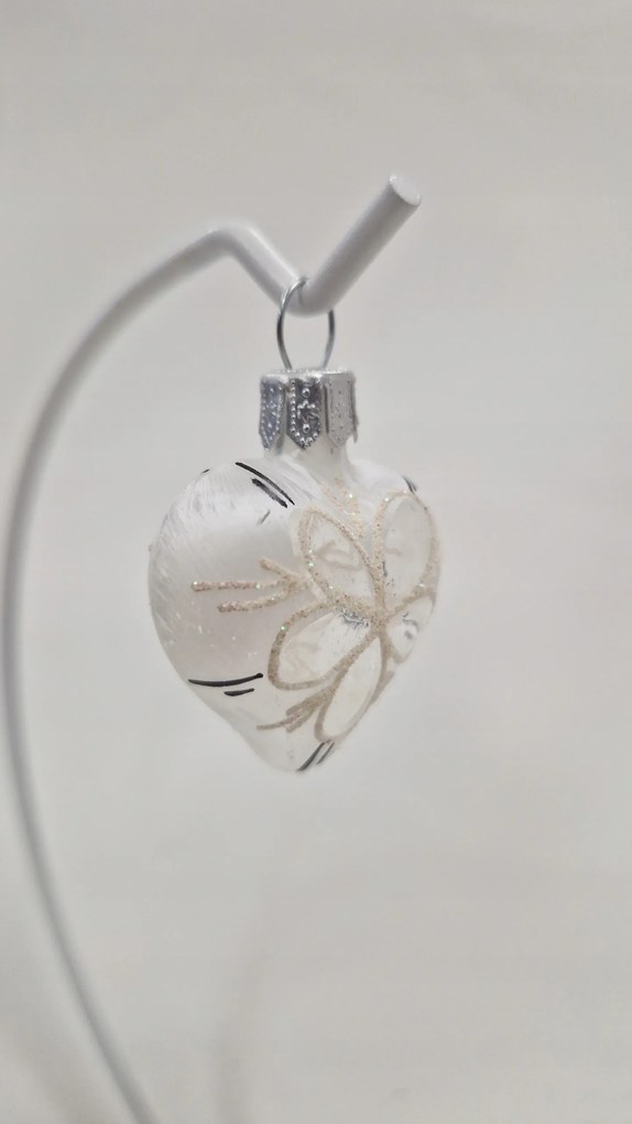 Karácsonyfadísz üvegből Szív