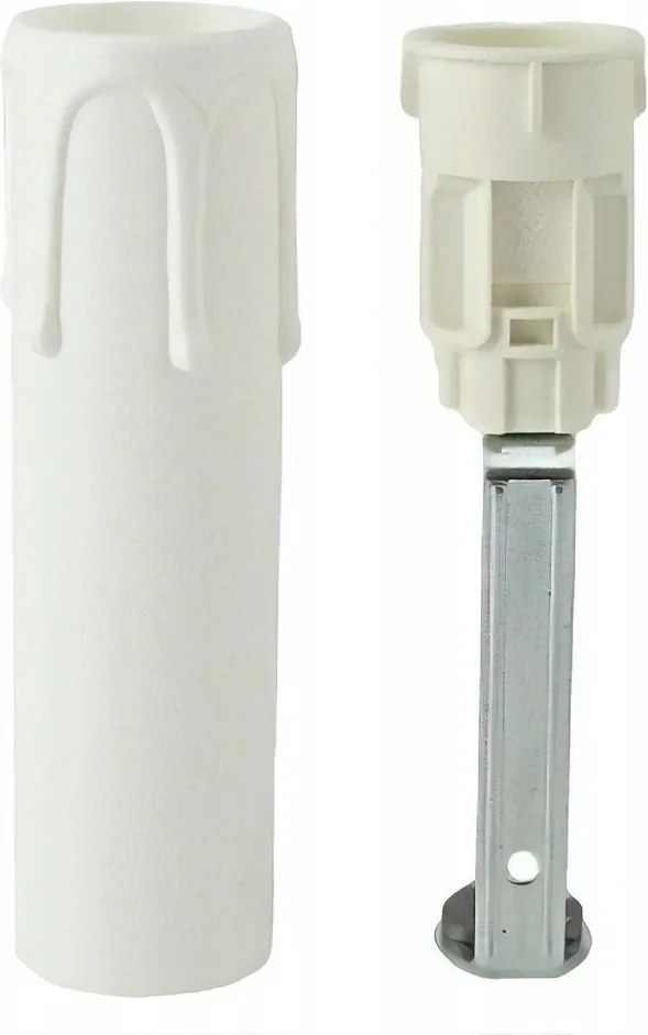 Gyertyatartó E14 foglalattal, 105 mm, fehér