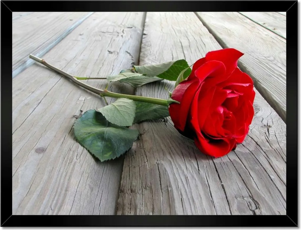 Poszterek keretben 40x30 Rózsa a deszkákon