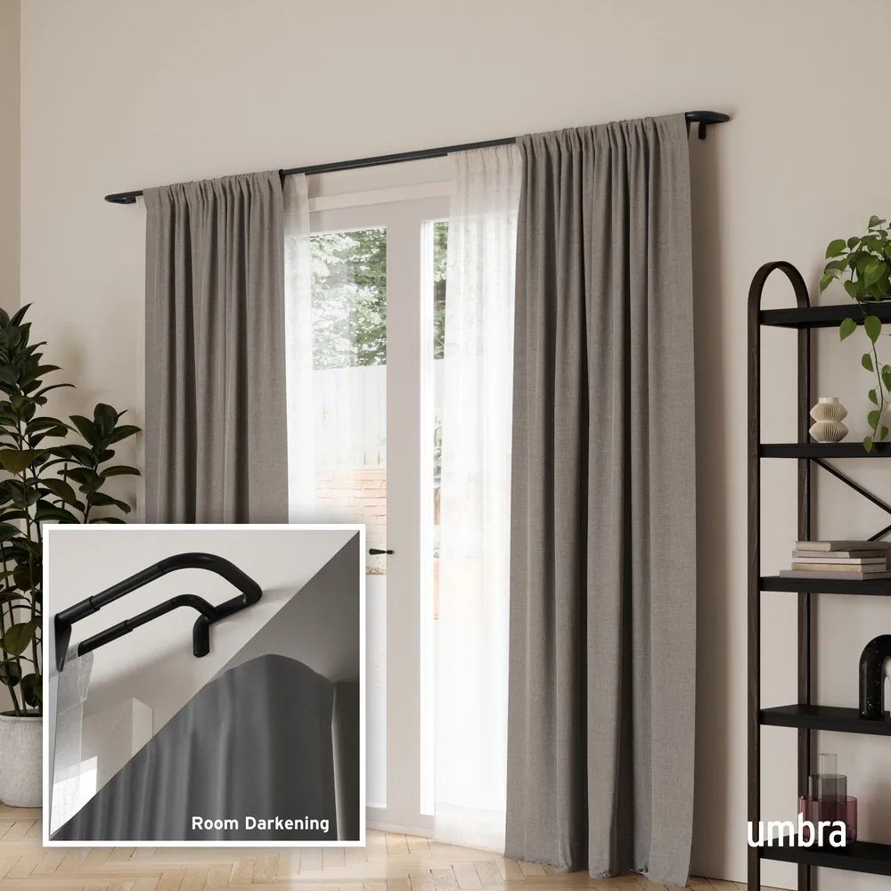 Acél bővíthető dupla függönykarnis 76 - 213 cm Twilight – Umbra