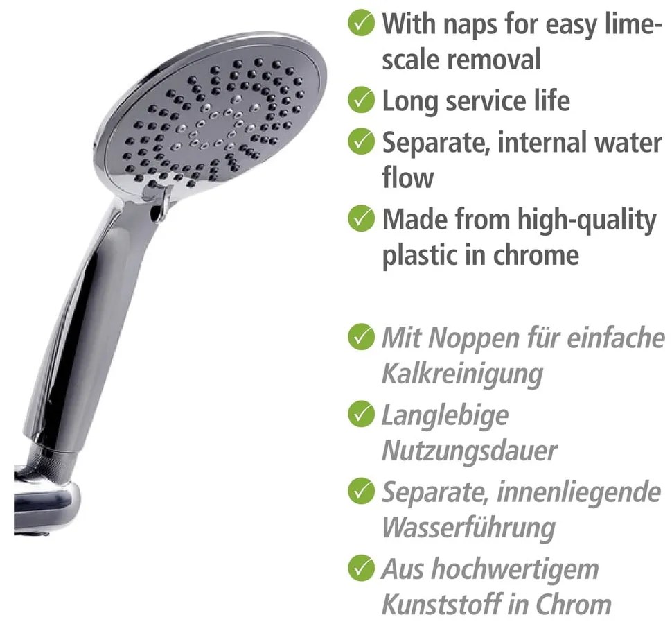 Fényes ezüstszínű rozsdamentes acél zuhanyszett 66 cm Young – Wenko