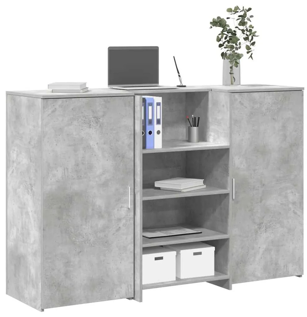 Recepciós pult betonszürke 155x50x103,5 cm szerelt fa