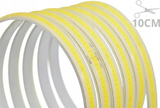 Led szalag Cob 230V 280 Led Fehér Semleges 4000K IP67 Vágás 10 cm-enként