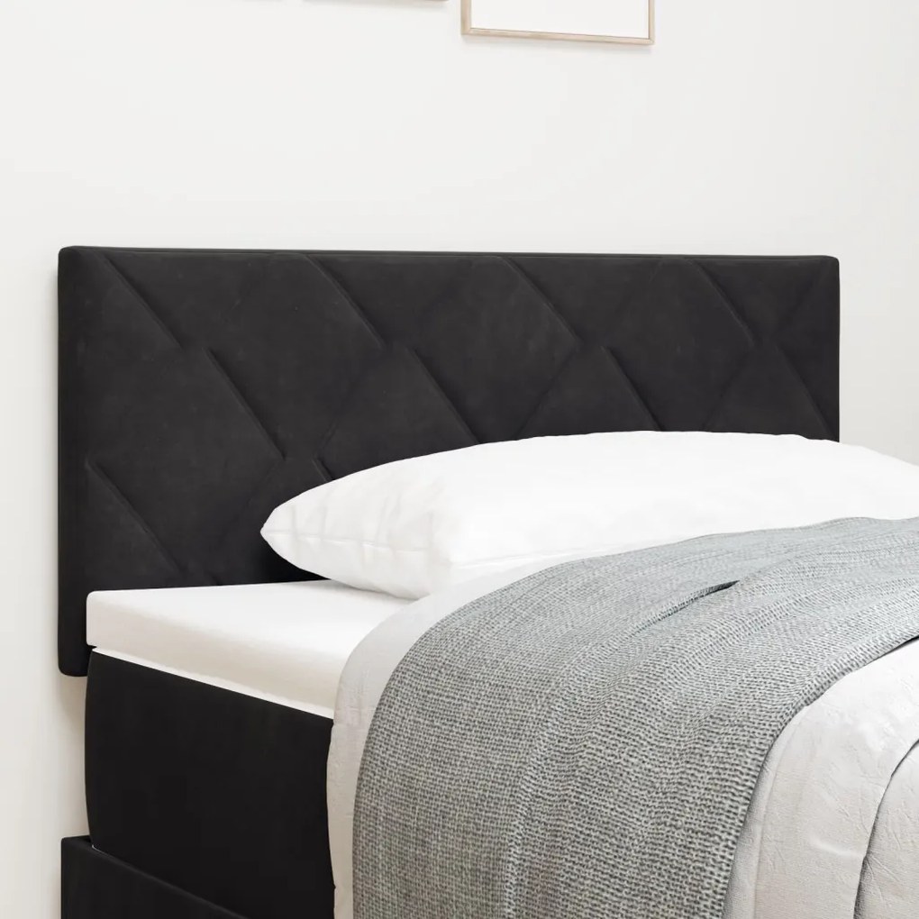 Fejtámla Gyémánt Blokk Design Fekete 90 cm Velúr