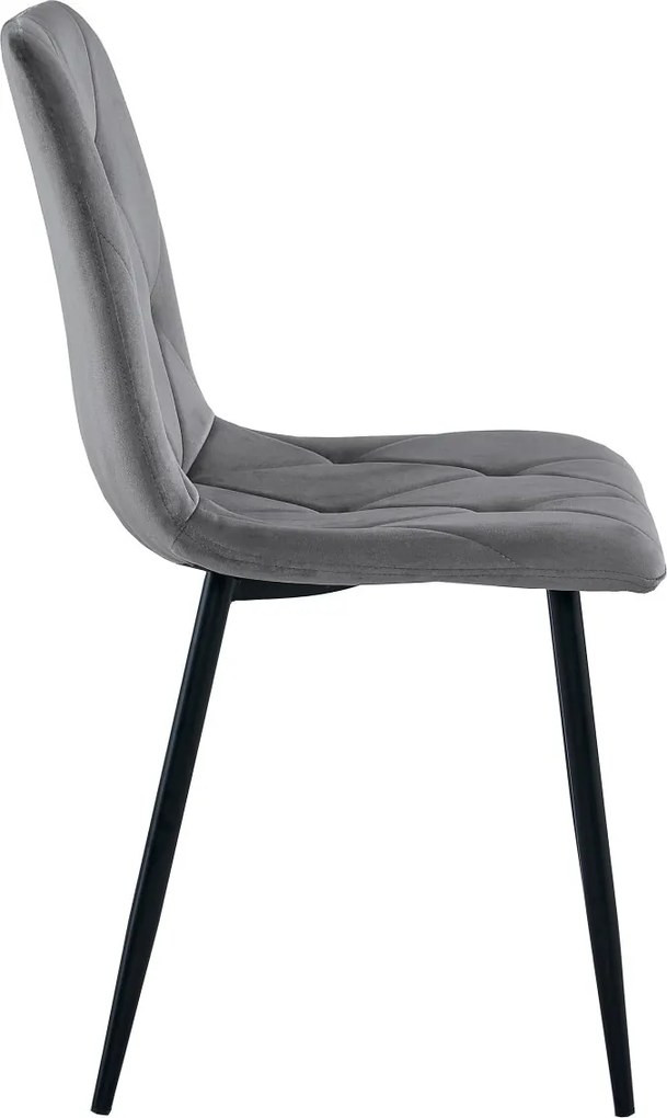 AKCIÓ sötétszürke bársonyos étkezőszék LIBRA fekete lábakkal II. minőség