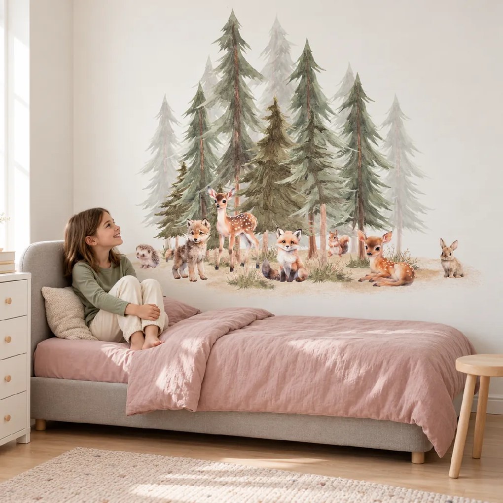 PIPPER. Textil falmatrica "Erdő állatokkal 3" Méret: 72x60cm