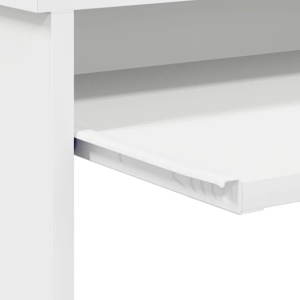 Fehér Számítógépasztal Fehér Forgácslap Standard Tárolás