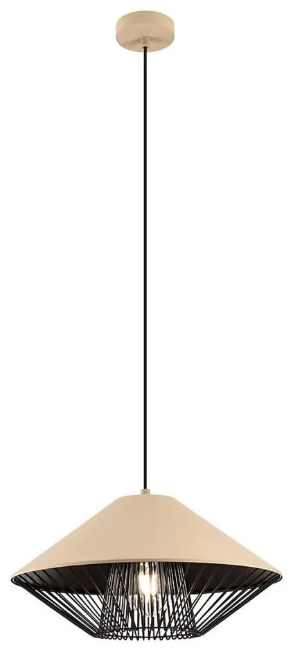 Redo 01-3007 - Kábelre függesztett GRILL függeszték 1xE27/42W/230V átm. 39,6 cm fekete/bézs