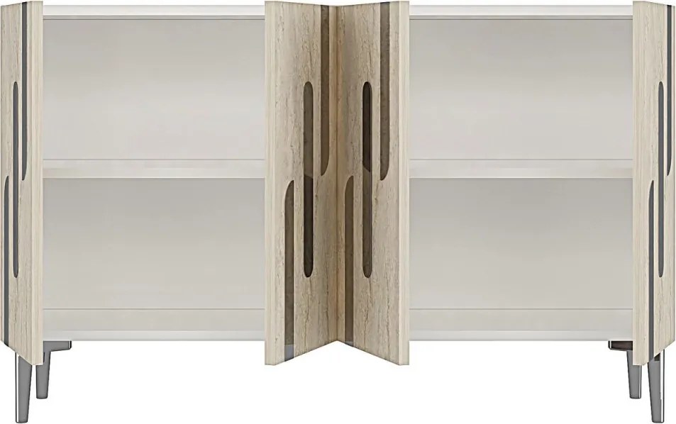 Ece komód, fehér-travertin, 120 cm – TR555CHM1515