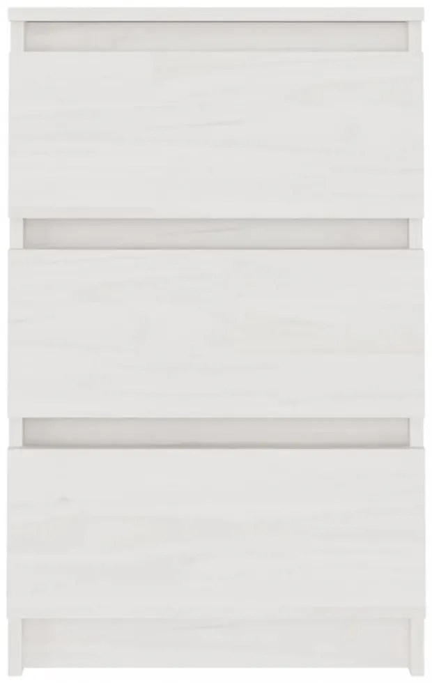 2 db fehér tömör fenyőfa éjjeliszekrény 40 x 29,5 x 64 cm