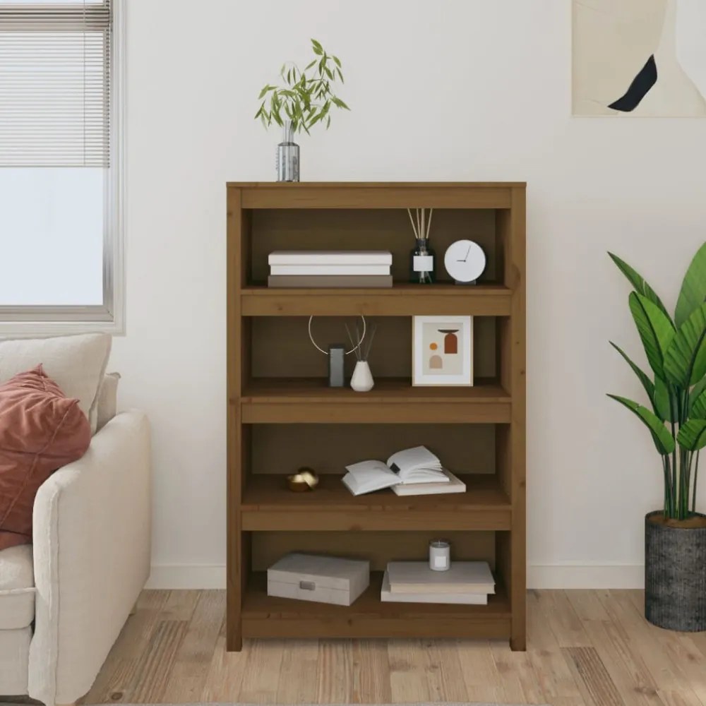 mézbarna tömör fenyőfa faliszekrény 80 x 35 x 126 cm