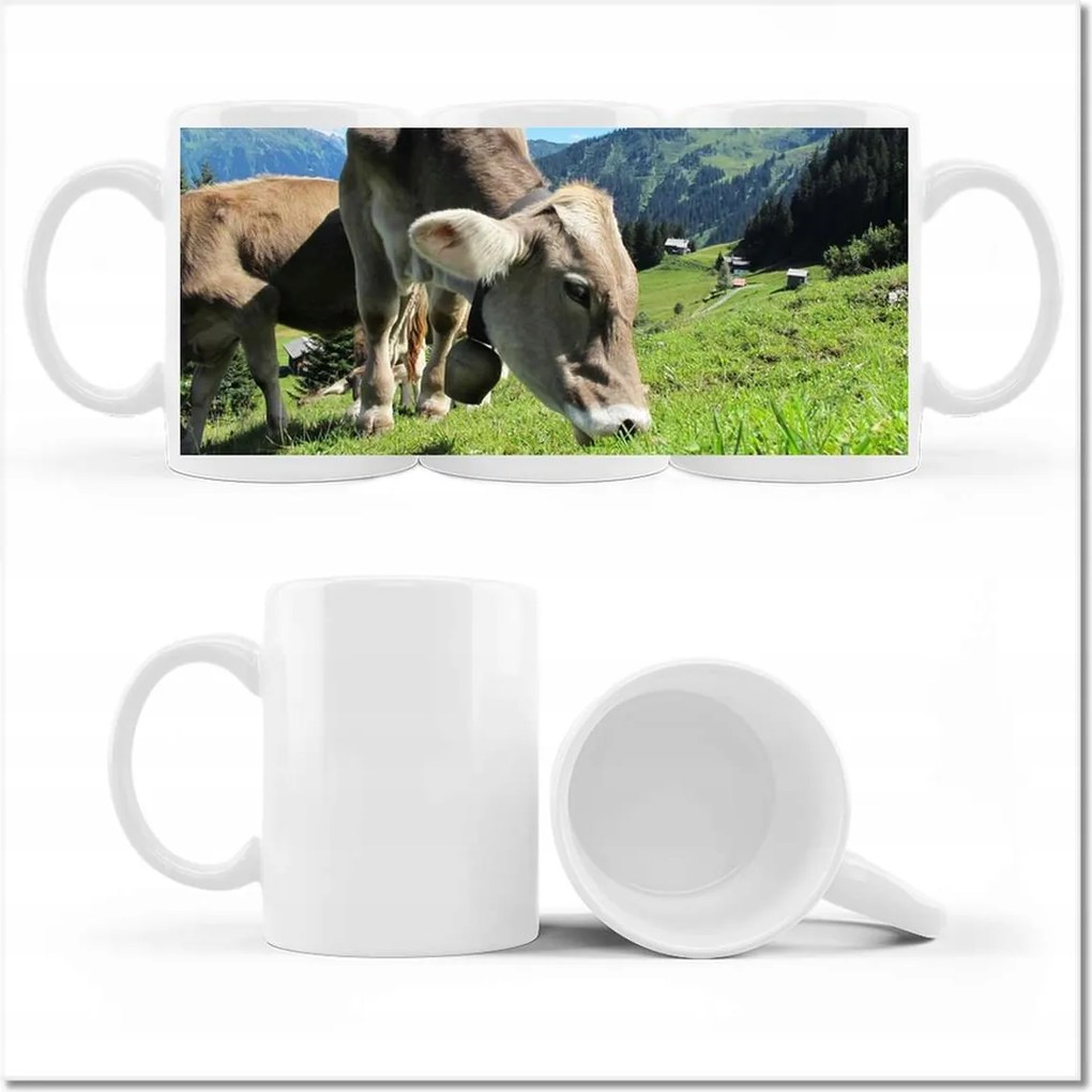 Alpesi tehenek fényképes bögre