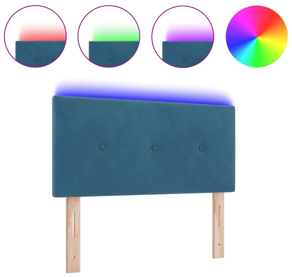 Fejtámla LED -es lámpákkal fejtámlával Kék 100 cm Bársony