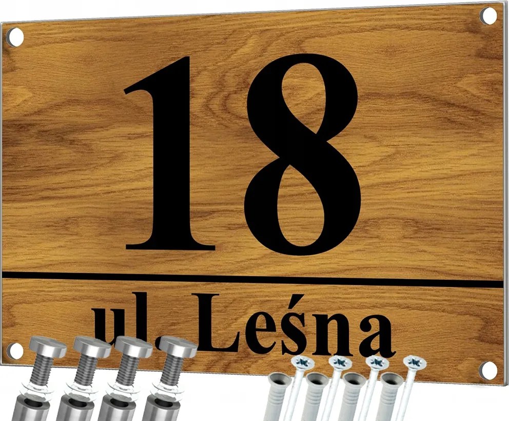 Házszám Címtábla Házszámmal 40x30cm Minták Távtartók