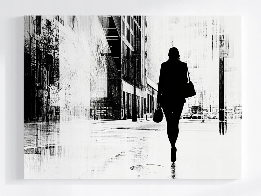 Poszter Város Utca Nő Magány Anonimitás 100x75